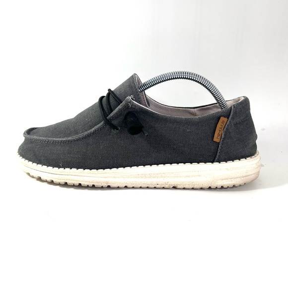 Hey Dude Wendy Chambray Off Black Ladies Slip On Shoes Loafers Size 8 - Picture 4 of 10